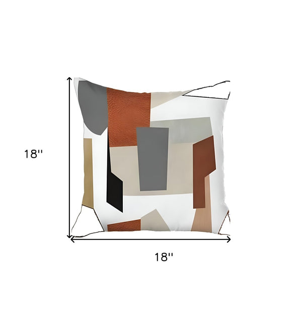 HomeRoots Set of Four 18" Abstract Ivory Gray and Orange Throw Pillows for Modern Home Decor & Comfort 471912