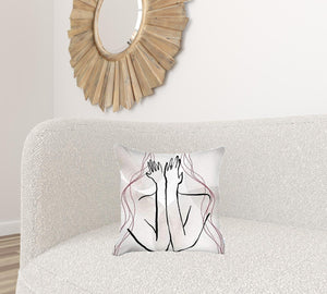 HomeRoots Set of Four Handmade 18" x 18" Black & Grey Abstract Throw Pillows for Stylish Home Decor 471913