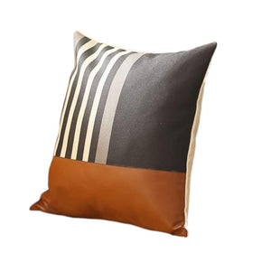 HomeRoots Set of Four 18" Striped Throw Pillows in Brown, Black & Ivory – Stylish Comfort for Any Room 471918