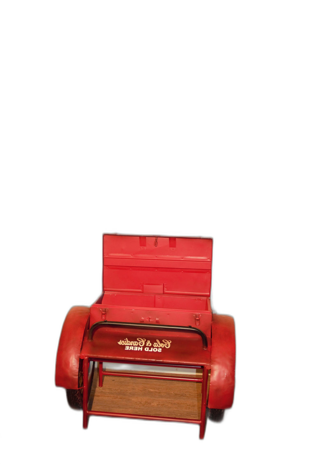 Homeroots Retro Red Metal Delivery Box Accent Side Table   471930