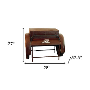 Homeroots 27" Maroon Steel End Table   471931