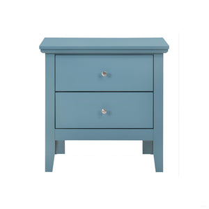 English Elm Teal Transitional Nightstand 24"H x24"W x16"D — Vivid Teal Finish, 2 Drawers, No Assembly Needed B078107988