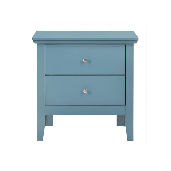 English Elm Teal Transitional Nightstand 24"H x24"W x16"D — Vivid Teal Finish, 2 Drawers, No Assembly Needed B078107988