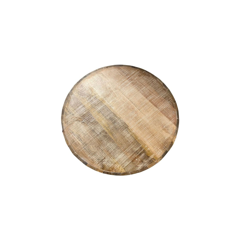 HomeRoots 34" Natural Solid Wood Round Coffee Table - Stylish, Versatile Design for Living Room & Office Spaces 471933