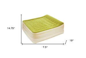 Homeroots Raised Head Moss Green Inflatable Queen Size Bed Mattress  K80,Pvc 471934