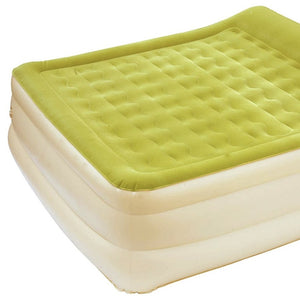 Homeroots Raised Head Moss Green Inflatable Queen Size Bed Mattress  K80,Pvc 471934