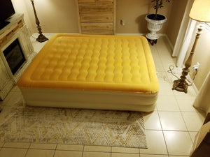 Homeroots Dreamy Golden Inflatable Queen Size Bed Mattress  K80,Pvc 471935