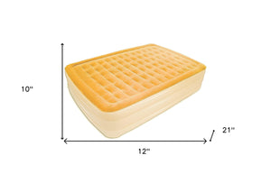 Homeroots Dreamy Golden Inflatable Queen Size Bed Mattress  K80,Pvc 471935