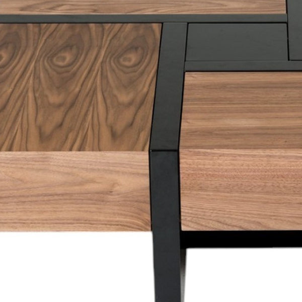 HomeRoots 39" Solid Wood Square Coffee Table with Four Drawers - Stylish Storage for Modern Living Spaces 471984
