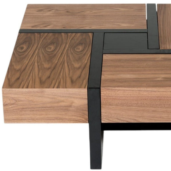 HomeRoots 39" Solid Wood Square Coffee Table with Four Drawers - Stylish Storage for Modern Living Spaces 471984