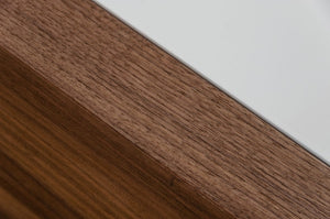 Homeroots Modern White And Walnut Square Coffee Table With Storage   471985