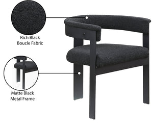 Romeo Black Boucle Fabric Dining Chair 471Black-C Meridian Furniture