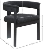 Romeo Black Boucle Fabric Dining Chair 471Black-C Meridian Furniture