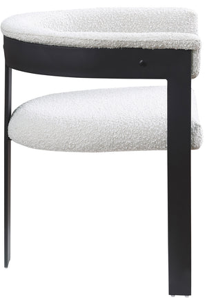 Romeo Cream Boucle Fabric Dining Chair 471Cream-C Meridian Furniture