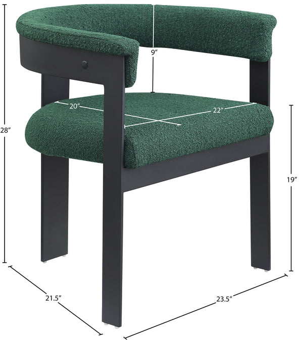 Romeo Green Boucle Fabric Dining Chair 471Green-C Meridian Furniture