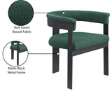 Romeo Green Boucle Fabric Dining Chair 471Green-C Meridian Furniture