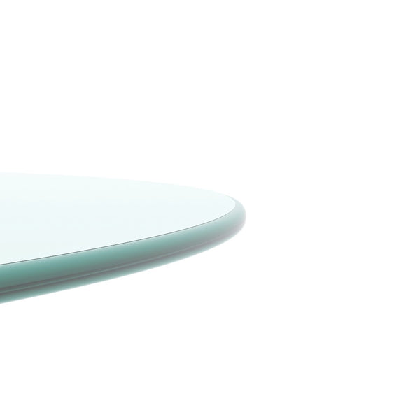 English Elm 36"inch Round Tempered Glass Table Top with Polished Edge for Dining or Patio W241P248366