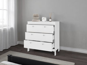 English Elm Libby 3 Drawer Compact Dresser Elevated Frame Wengue Melamine Bedroom Storage B097P480473