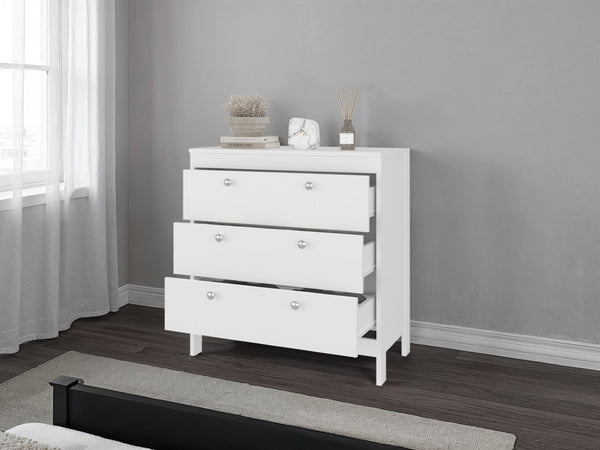 English Elm Libby 3 Drawer Compact Dresser Elevated Frame Wengue Melamine Bedroom Storage B097P480473