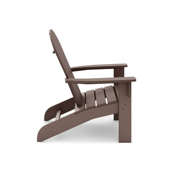 English Elm Adirondack Outdoor Chair Weatherproof Hdpe Fan Back Ergonomic Poolside Patio Lounger Brown B195P198781