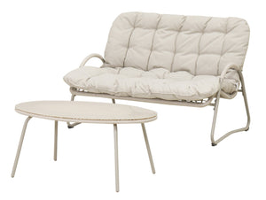 English Elm Modern Outdoor Bistro Loveseat Set Powder Coated Iron Frame Tufted Cushions Patio W3990S00009