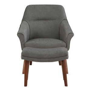 OSP Home Furnishings Waneta Chair and Ottoman Charcoal