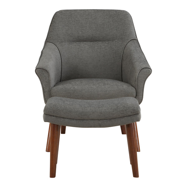 OSP Home Furnishings Waneta Chair and Ottoman Charcoal