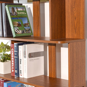 English Elm 31.5" Tall 5-tier Mdf Bookcase Slim Open Shelving Unit for Office Bedroom Living Room Dark Oak W2899P444153