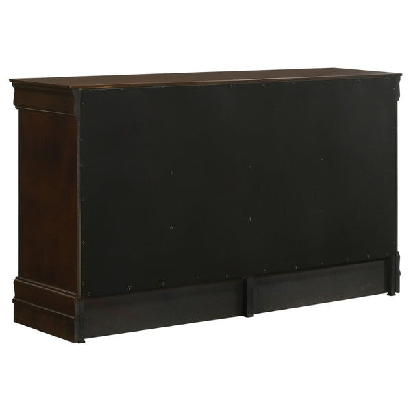 English Elm Frances Six Drawer Dresser Warm Wood Grain Finish with Nickel Bail Handles for Bedroom Cappuccino B062P447790