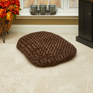 Homeroots Brown 2" X 3" Lux Faux Fur Oval Pet Bed  Fur 472107