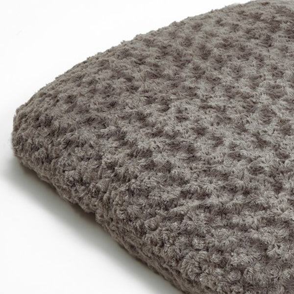 Homeroots Gray 2" X 3" Lux Faux Fur Oval Pet Bed Gray Fur 472108