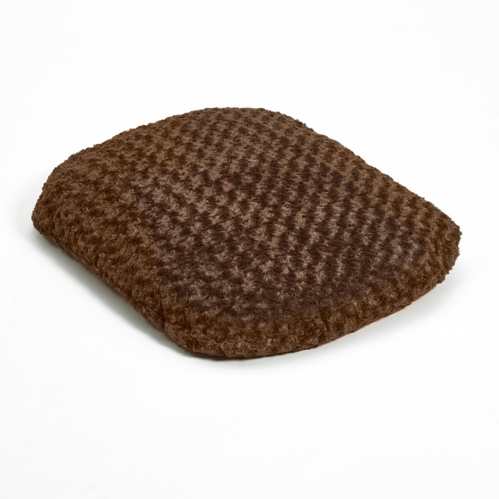 Homeroots Brown 3" X 4" Lux Faux Fur Oval Pet Bed  Fur 472109