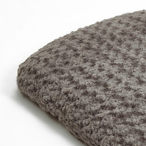 Homeroots Gray 3" X 4" Lux Faux Fur Oval Pet Bed Gray Fur 472110