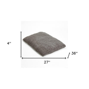 Homeroots Gray 2" X 3" Lux Faux Fur Rectangle Pet Bed Gray Fur 472112
