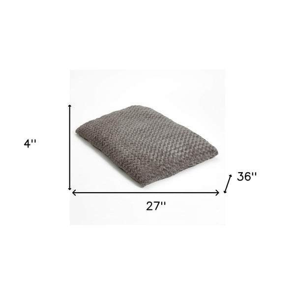 Homeroots Gray 2" X 3" Lux Faux Fur Rectangle Pet Bed Gray Fur 472112