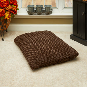 Homeroots Brown 3" X 4" Lux Faux Fur Rectangle Pet Bed  Fur 472113