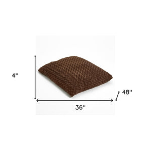 Homeroots Brown 3" X 4" Lux Faux Fur Rectangle Pet Bed  Fur 472113