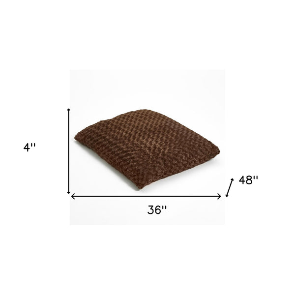 Homeroots Brown 3" X 4" Lux Faux Fur Rectangle Pet Bed  Fur 472113