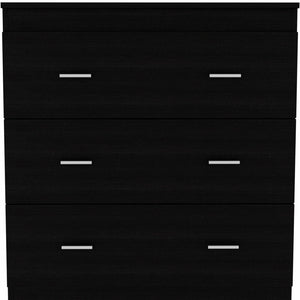 Homeroots 31" Black Three Drawer Dresser  Manufactured Wood 472117