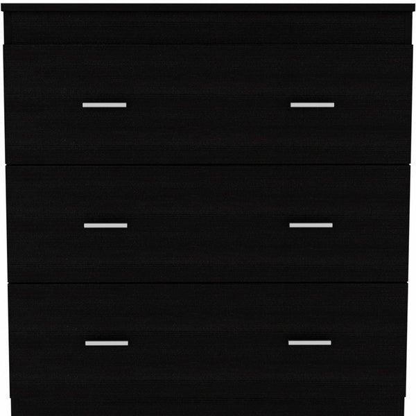 Homeroots 31" Black Three Drawer Dresser  Manufactured Wood 472117