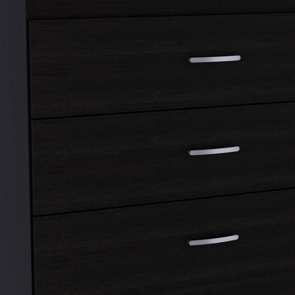 Homeroots 31" Black Three Drawer Dresser  Manufactured Wood 472119