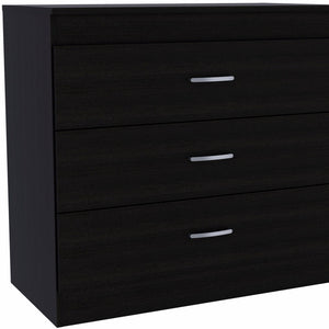 Homeroots 31" Black Three Drawer Dresser  Manufactured Wood 472119