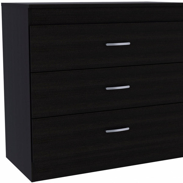 Homeroots 31" Black Three Drawer Dresser  Manufactured Wood 472119