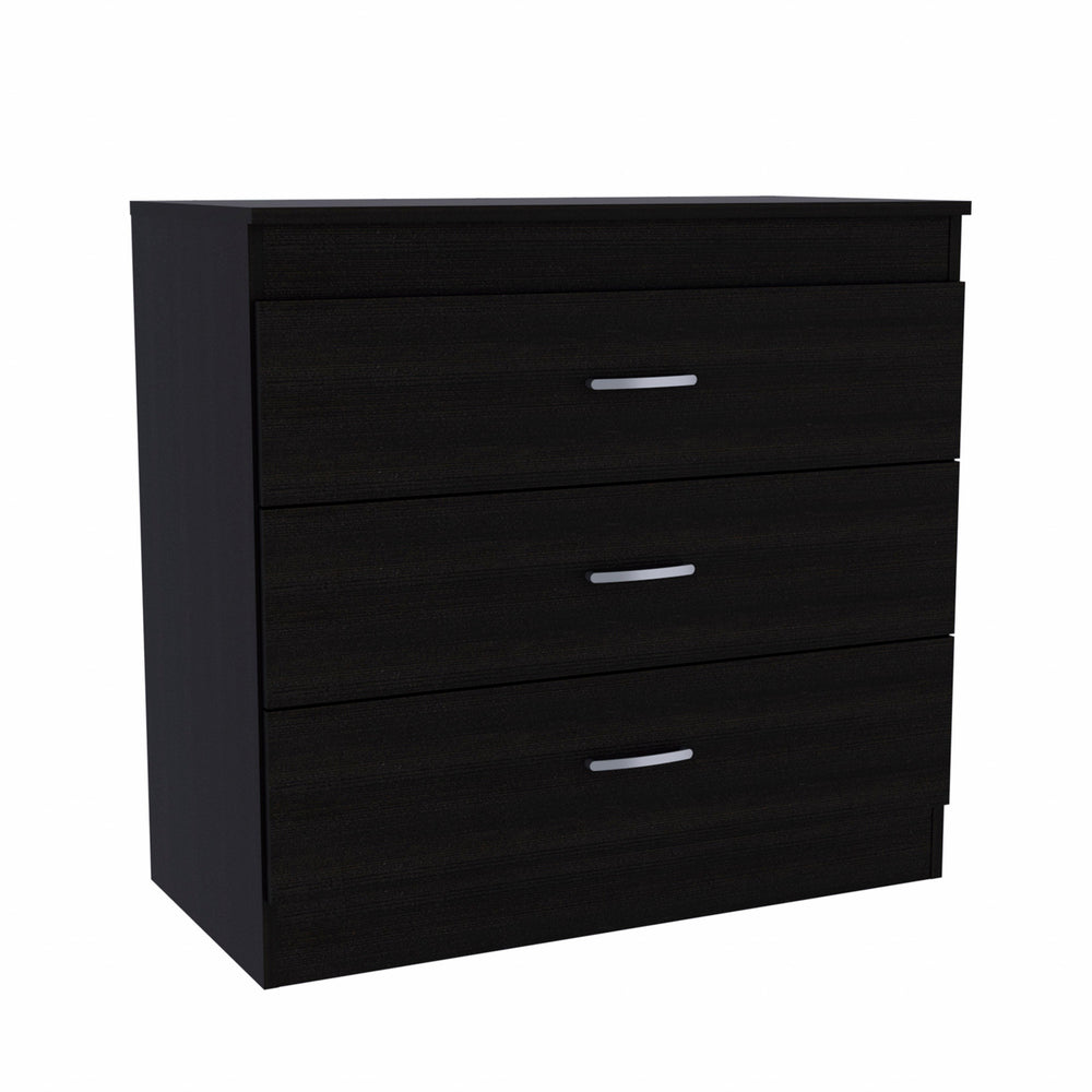 Homeroots 31" Black Three Drawer Dresser  Manufactured Wood 472119