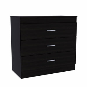 Homeroots 31" Black Three Drawer Dresser  Manufactured Wood 472119