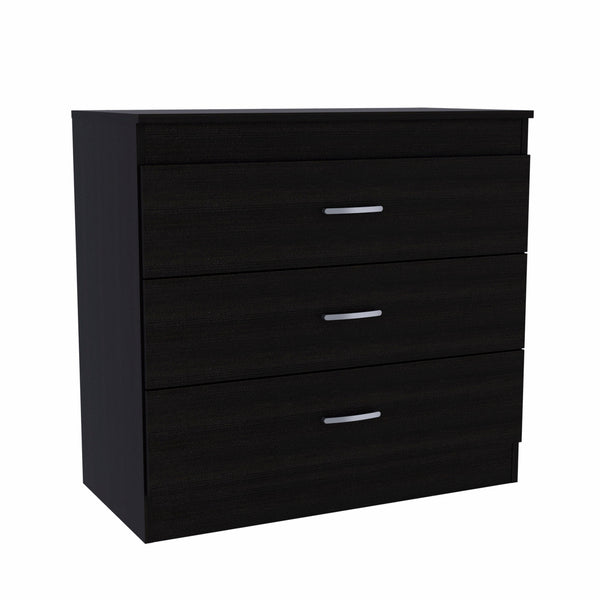 Homeroots 31" Black Three Drawer Dresser  Manufactured Wood 472119
