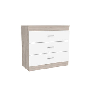 HomeRoots 31" Contemporary Three-Drawer Dresser for Stylish Bedroom Storage and Versatile Home Use Solutions Light Gray 472120