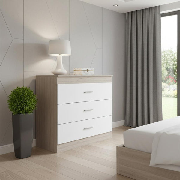 HomeRoots 31" Contemporary Three-Drawer Dresser for Stylish Bedroom Storage and Versatile Home Use Solutions Light Gray 472120