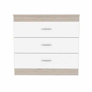 Homeroots 29" Light Gray And White Three Drawer Dresser  Manufactured Wood 472120