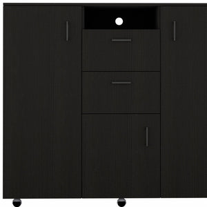 Homeroots 55" Black Two Drawer Dresser  Manufactured Wood 472121